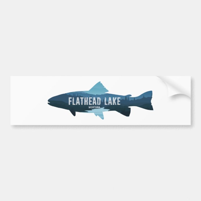 Pegatina Para Coche Flathead Lake Montana Fish (Frente)