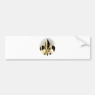 Pegatina Para Coche Fleur de Lis negro y dorado