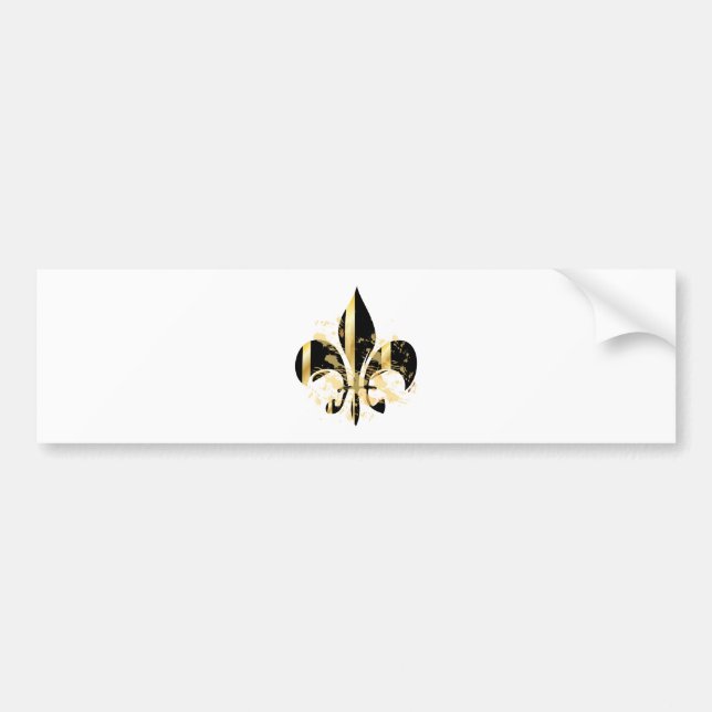 Pegatina Para Coche Fleur de Lis negro y oro (Frente)