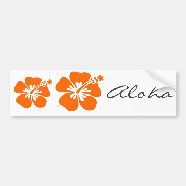 Pegatina Para Coche Flor anaranjada del hibisco (Frente)