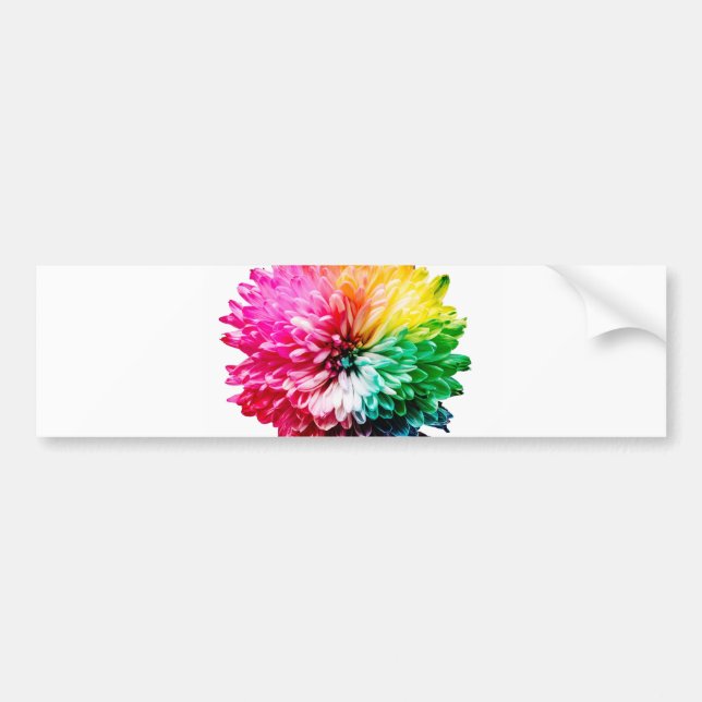 Pegatina Para Coche flor arco iris (Frente)