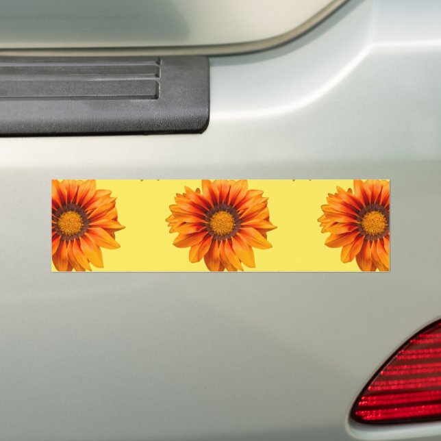 Pegatina Para Coche Flor cortada con gradiente naranja amarillo brilla (en coche)
