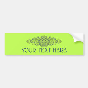 Pegatina Para Coche Flor de la vida - Ornamentos de época oro azul