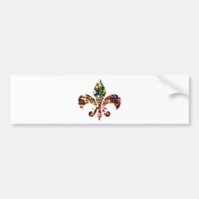 Pegatina Para Coche flor de lis: Diseño rojo asombroso de la chispa (Frente)