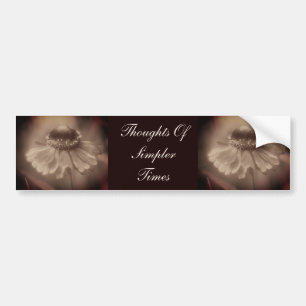 Pegatina Para Coche Flor de Zinnia Sepia Tiempos más Simples