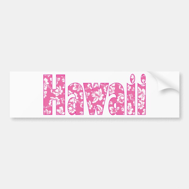 Pegatina Para Coche Flor rosa hawaiana (Frente)