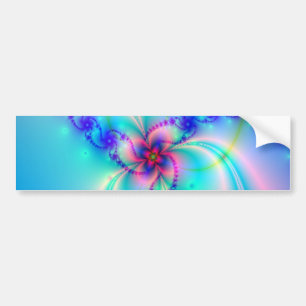 Pegatina Para Coche Flor rosada bonita del fractal