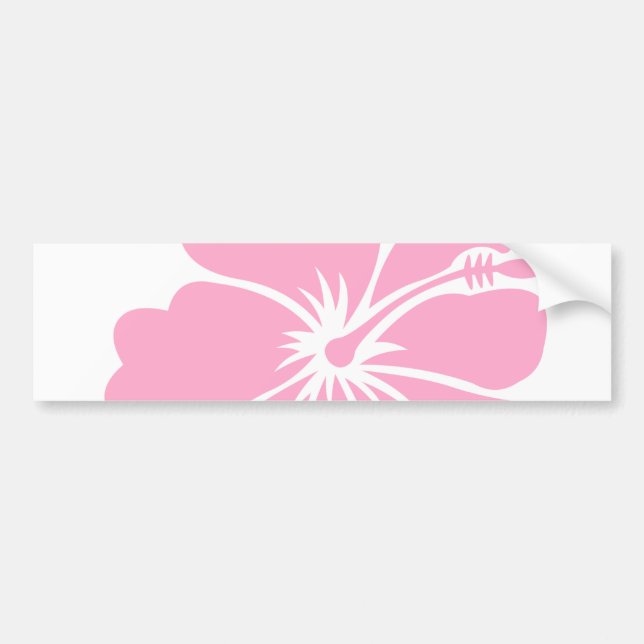 Pegatina Para Coche Flor rosada H del hibisco (Frente)