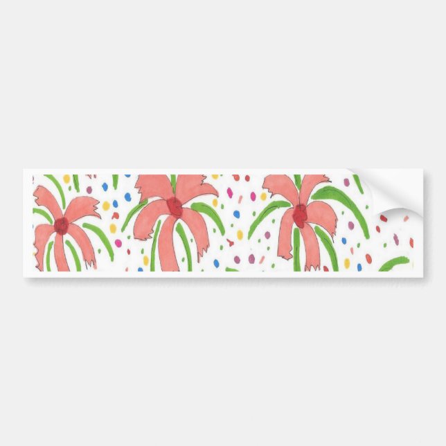 Pegatina Para Coche Flores de Fiesta Tropical (Frente)