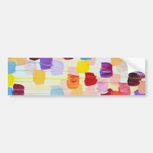 Pegatina Para Coche Flores de pintura alegres (Frente)