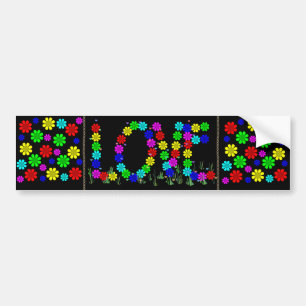 Pegatina Para Coche Flores del amor del Hippie