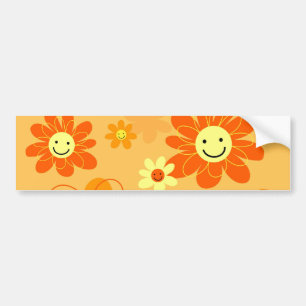 Pegatina Para Coche Flores felices