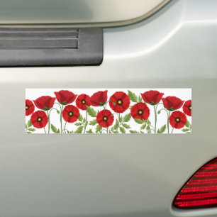 Pegatina Para Coche Flores veraniegas alegres con adormidera