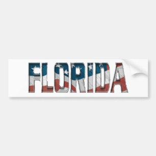 Pegatina Para Coche Florida Patriótico en Bandera Americana