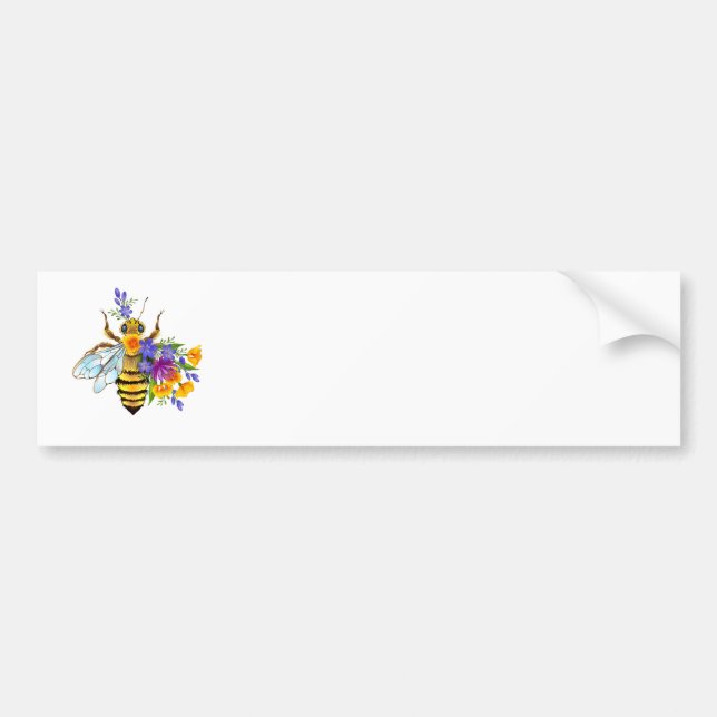 Pegatina Para Coche Flower bee with wild plants (Frente)