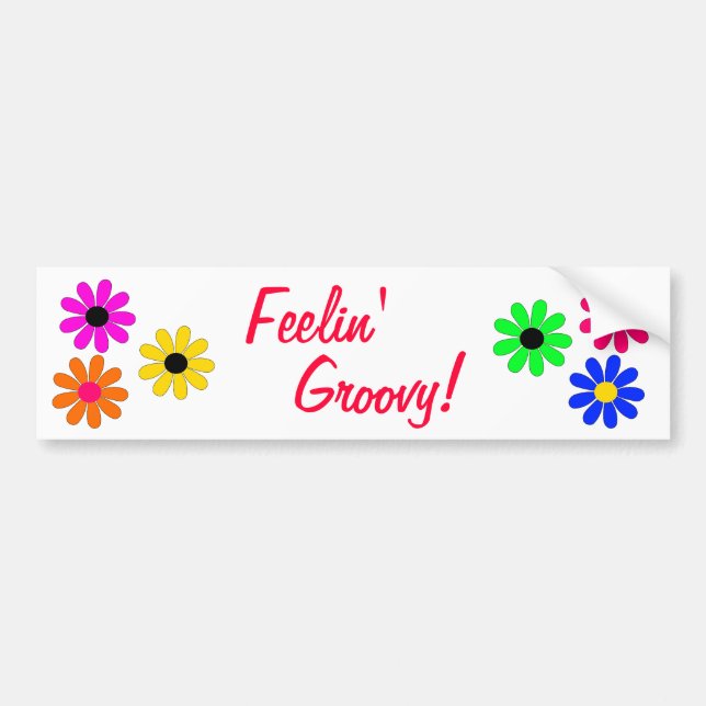 Pegatina Para Coche Flower Power Feelin' Groovy (Frente)