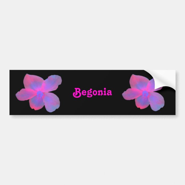 Pegatina Para Coche Fluorescent Begonia Customizable Bumper Sticker (Frente)
