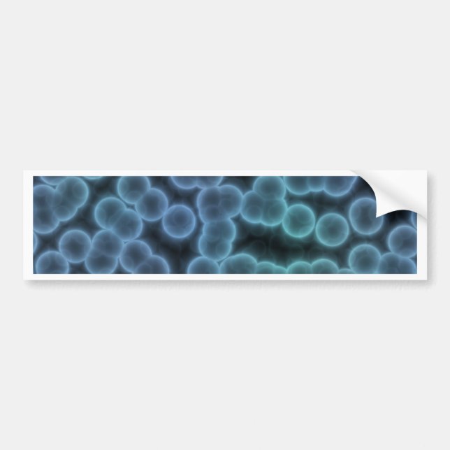 Pegatina Para Coche Fondo azul de las bacterias (Frente)