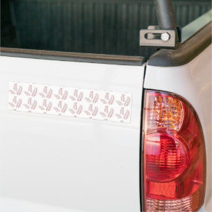 Pegatina Para Coche fondo blanco con hojas rosadas