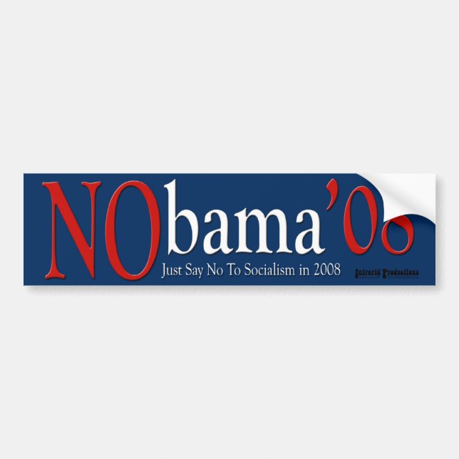 Pegatina Para Coche Fondo del azul de NObama (Frente)