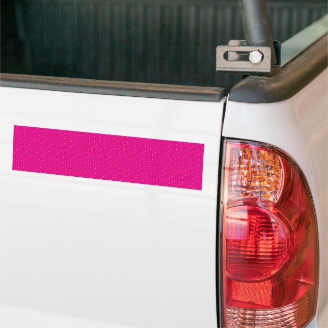 Pegatina Para Coche fondo rosa con puntos de polka blanco (En Camión)