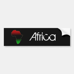 Pegatina Para Coche Forma de África roja, negra y verde