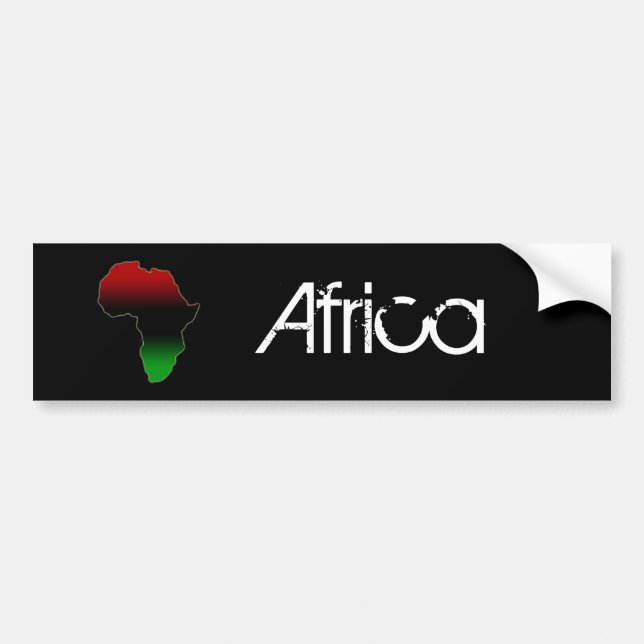 Pegatina Para Coche Forma de África roja, negra y verde (Frente)