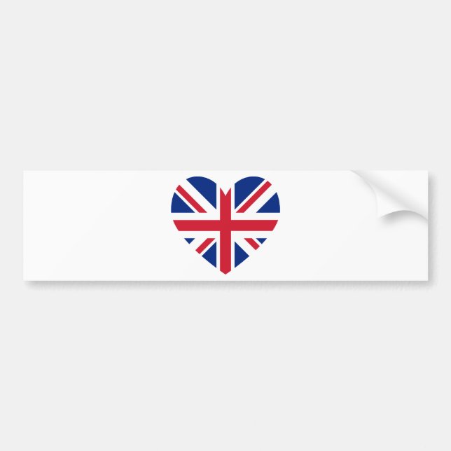 Pegatina Para Coche Forma del corazón de Union Jack (Frente)