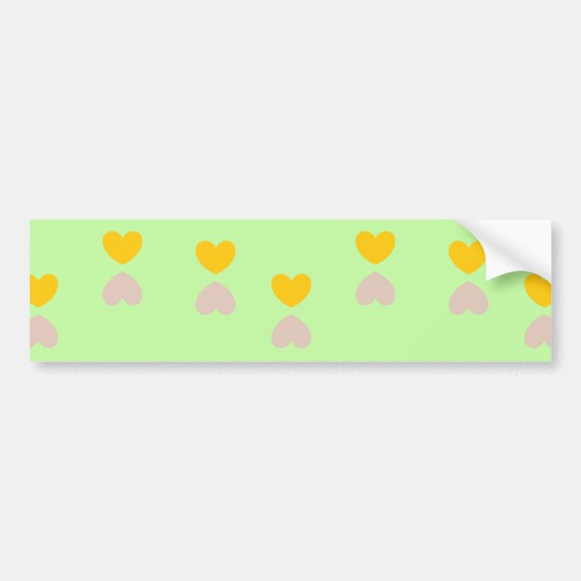 Pegatina Para Coche Formas de corazón sobre verde claro (Frente)