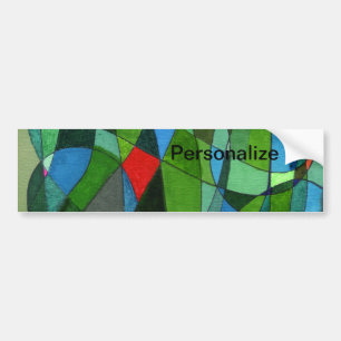 Pegatina Para Coche Formas suavemente curvadas en acentos verdes y