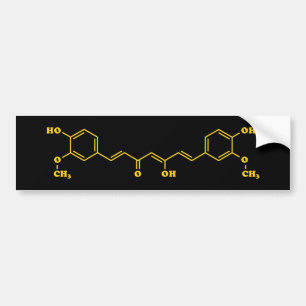 Pegatina Para Coche Fórmula química molecular de Curcumin Turmérica