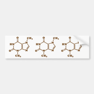 Pegatina Para Coche Fórmula química molecular de teobromina de chocola