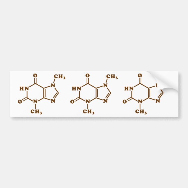 Pegatina Para Coche Fórmula química molecular de teobromina de chocola (Frente)