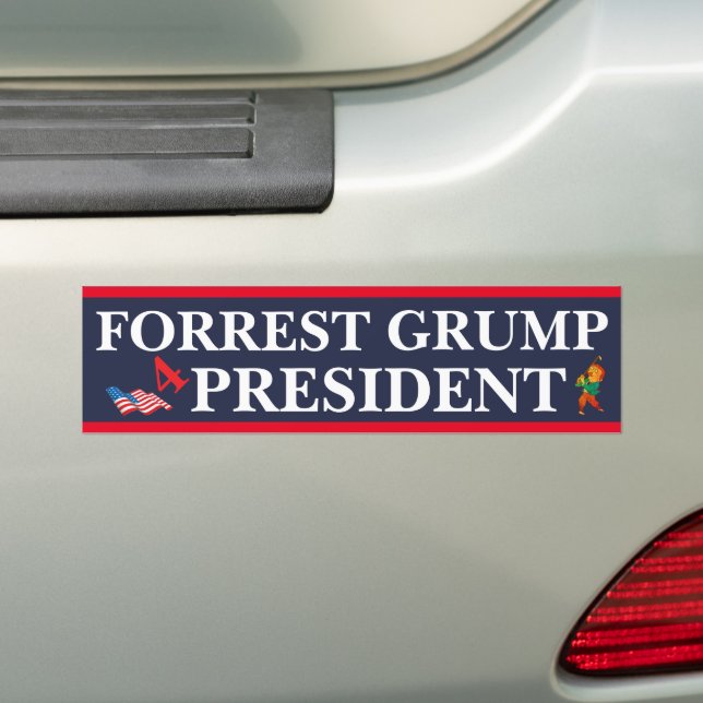 PEGATINA PARA COCHE FORREST GRUMP 4 PRESIDENTE (en coche)