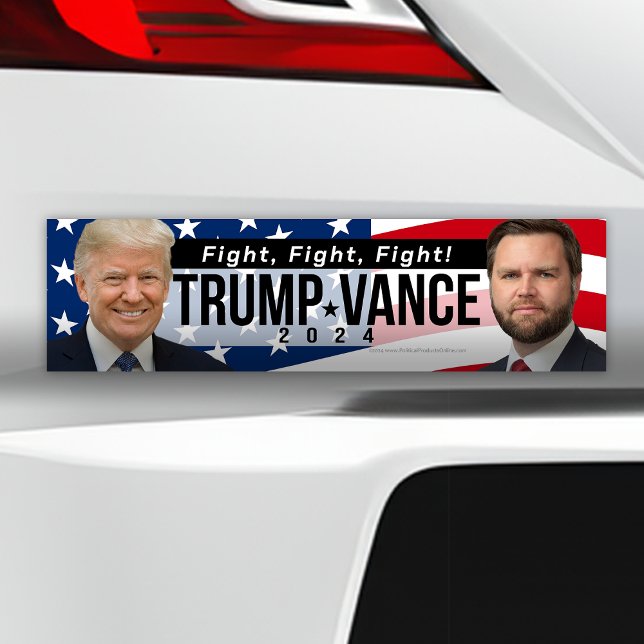 Pegatina Para Coche Foto de cita de la lucha contra la pelea de Trump  (Trump Vance Fight Fight Fight 2024 bumper sticker)
