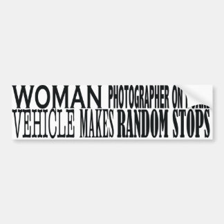 PEGATINA PARA COCHE FOTÓGRAFO DE LA MUJER A BORDO