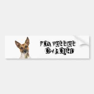 Pegatina Para Coche Fox terrier a bordo