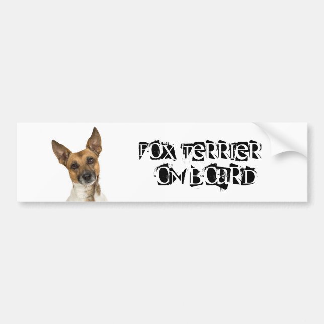 Pegatina Para Coche Fox terrier a bordo (Frente)