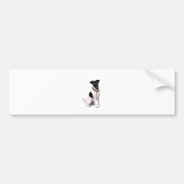 Pegatina Para Coche Fox Terrier (A) - Liso - negro-blanco (Frente)