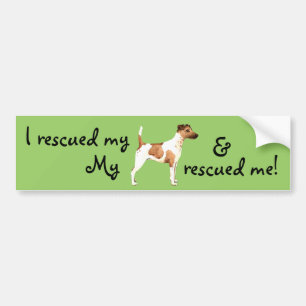Pegatina Para Coche Fox terrier liso del rescate