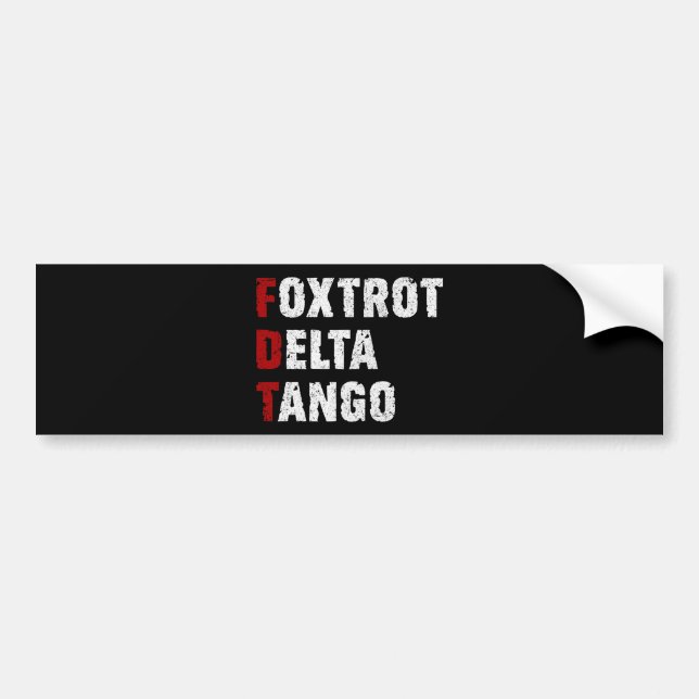 Pegatina Para Coche Foxtrot Delta Tango (Frente)