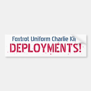 Pegatina Para Coche ¡Foxtrot el kilo uniforme de Charlie, DESPLIEGUES