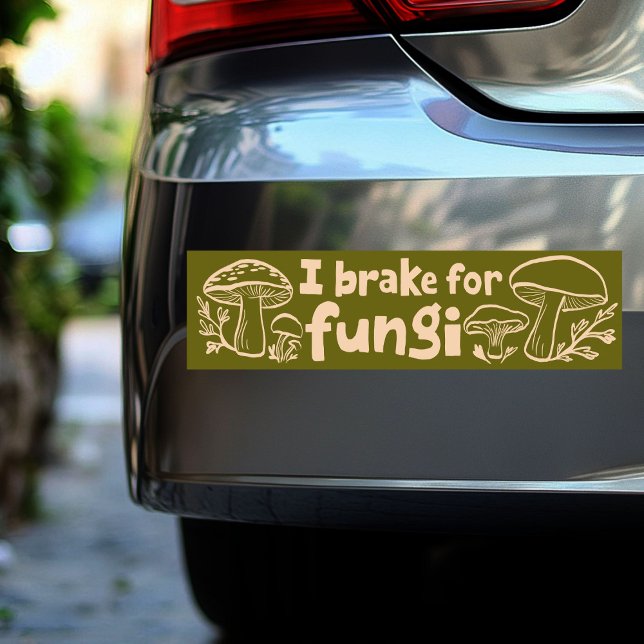 Pegatina Para Coche FRACASÉ POR FUNGI Y HOSPITALAR LA Naturaleza (I BRAKE FOR FUNGI Cute Mushrooms Foraging Nature Bumper Sticker
)