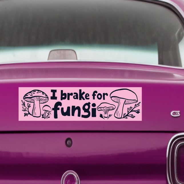 Pegatina Para Coche FRACASÉ POR FUNGI Y HOSPITALAR LA Naturaleza (I BRAKE FOR FUNGI Cute Mushrooms Foraging Nature Bumper Sticker
)