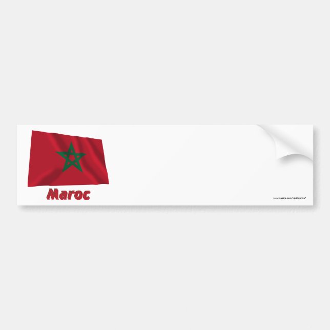 Pegatina Para Coche Français de Drapeau Maroc avec le nom en (Frente)