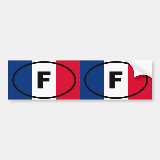 Pegatina Para Coche Francia - F - Ovalado europeo (Frente)