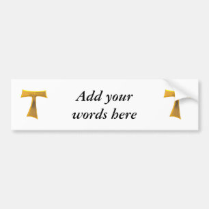 Pegatina Para Coche Franciscan Tau Cross Pax Et Bonum Gold Metallic