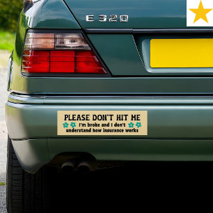 Pegatina Para Coche Frase Divertida Floral Retro Chiste de Seguro