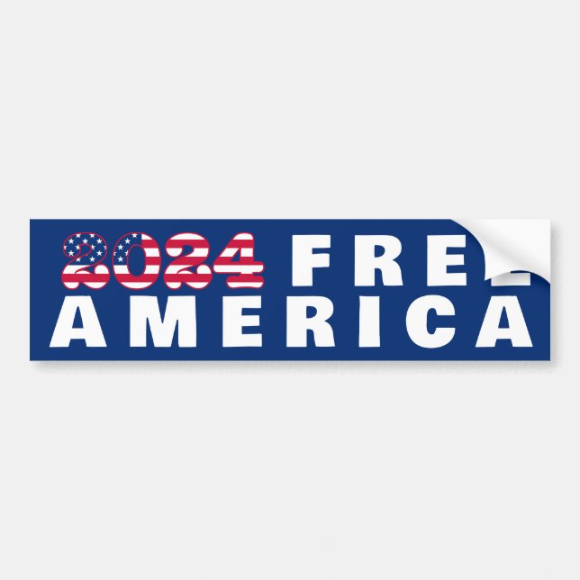 Pegatina Para Coche Free America Bumper Sticker (Frente)