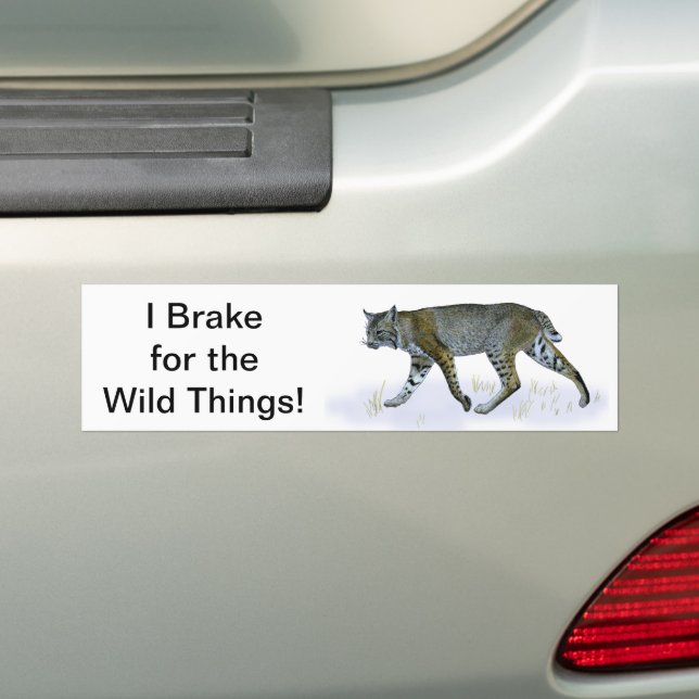 Pegatina Para Coche ¡Frené Por Las Cosas Salvajes! Bobcat (en coche)